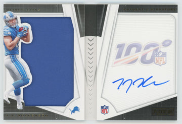2019 Panini Playbook T.J. Hockenson RC Jumbo Patch Auto Booklet RPA /125 #221