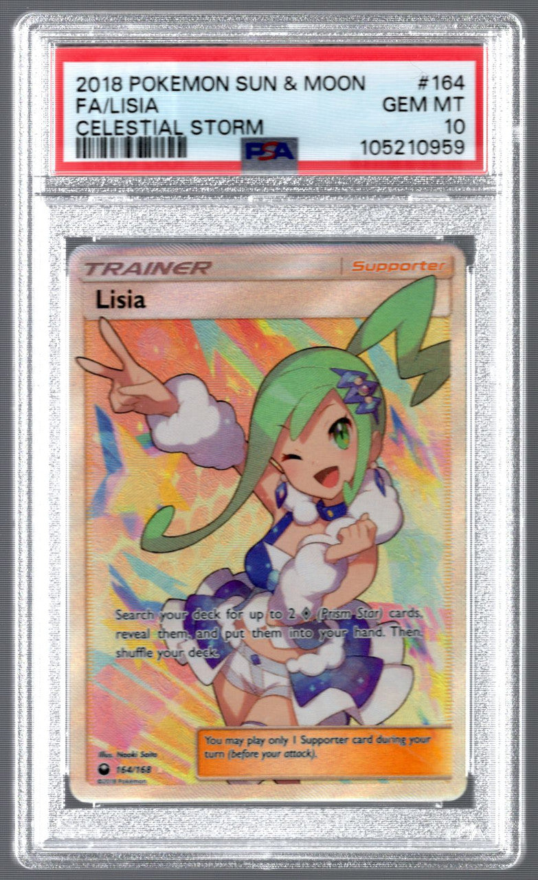 2018 Pokemon Lisia Celestial Storm Full Art #164 PSA 10