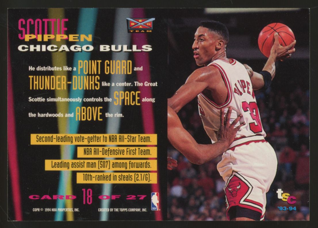 1993-94 Topps Stadium Club Scottie Pippen Beam Team #18