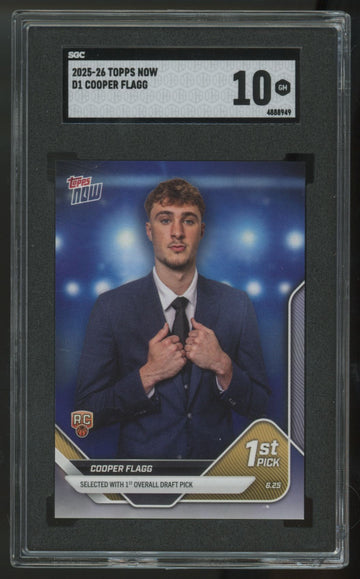2025-26 Topps Now Cooper Flagg RC First Pick #D1 SGC 10