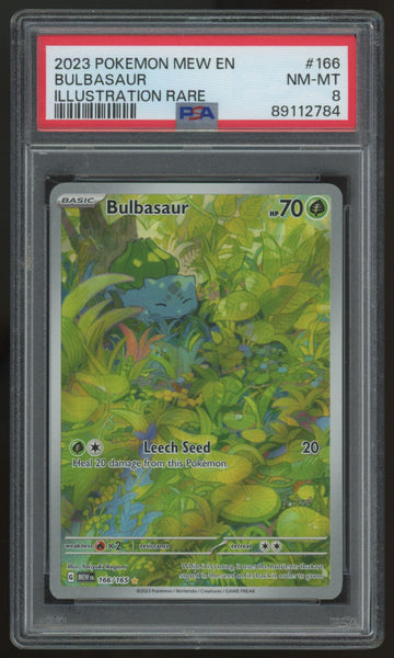 2023 Pokemon Bulbasaur 151 Illustration Rare #166 PSA 8
