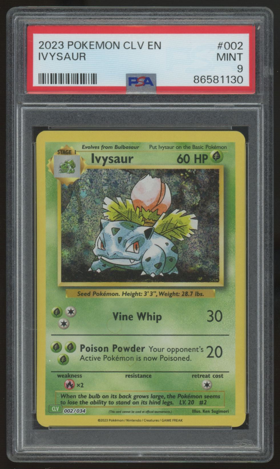 2023 Pokemon Ivysaur TCG Classic Holo #2 PSA 9