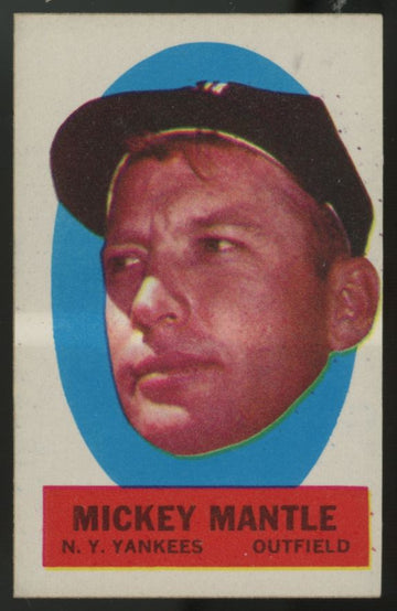 1963 Topps Peel-Offs Mickey Mantle Instructions Back EX