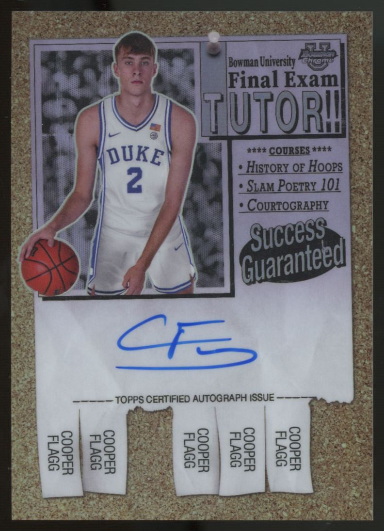 2024-25 Bowman University Chrome Cooper Flagg Final Exam Auto #FEA-CF