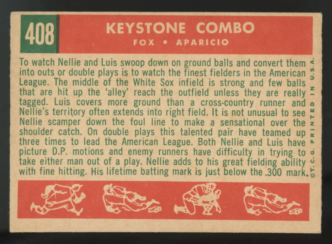 1959 Topps Nellie Fox/Luis Aparicio Keystone Combo #408 EX