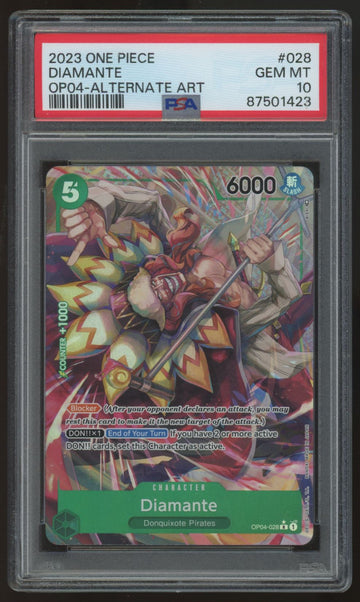 2023 One Piece Diamante OP04 Alt Art #028 PSA 10