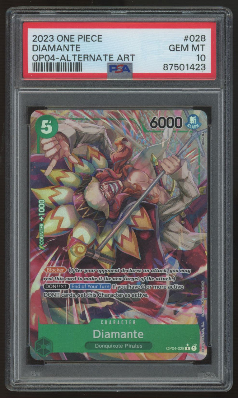 2023 One Piece Diamante OP04 Alt Art #028 PSA 10