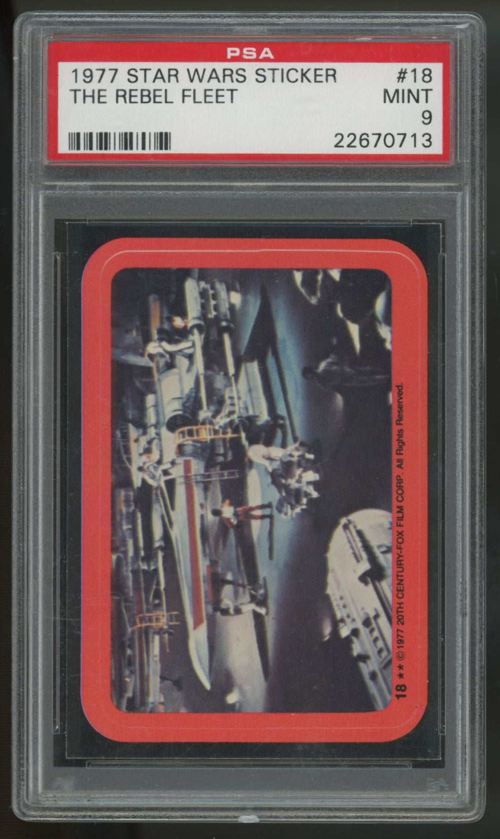 1977 Topps Star Wars Stickers Series 2 The Rebel Fleet #18 PSA 9