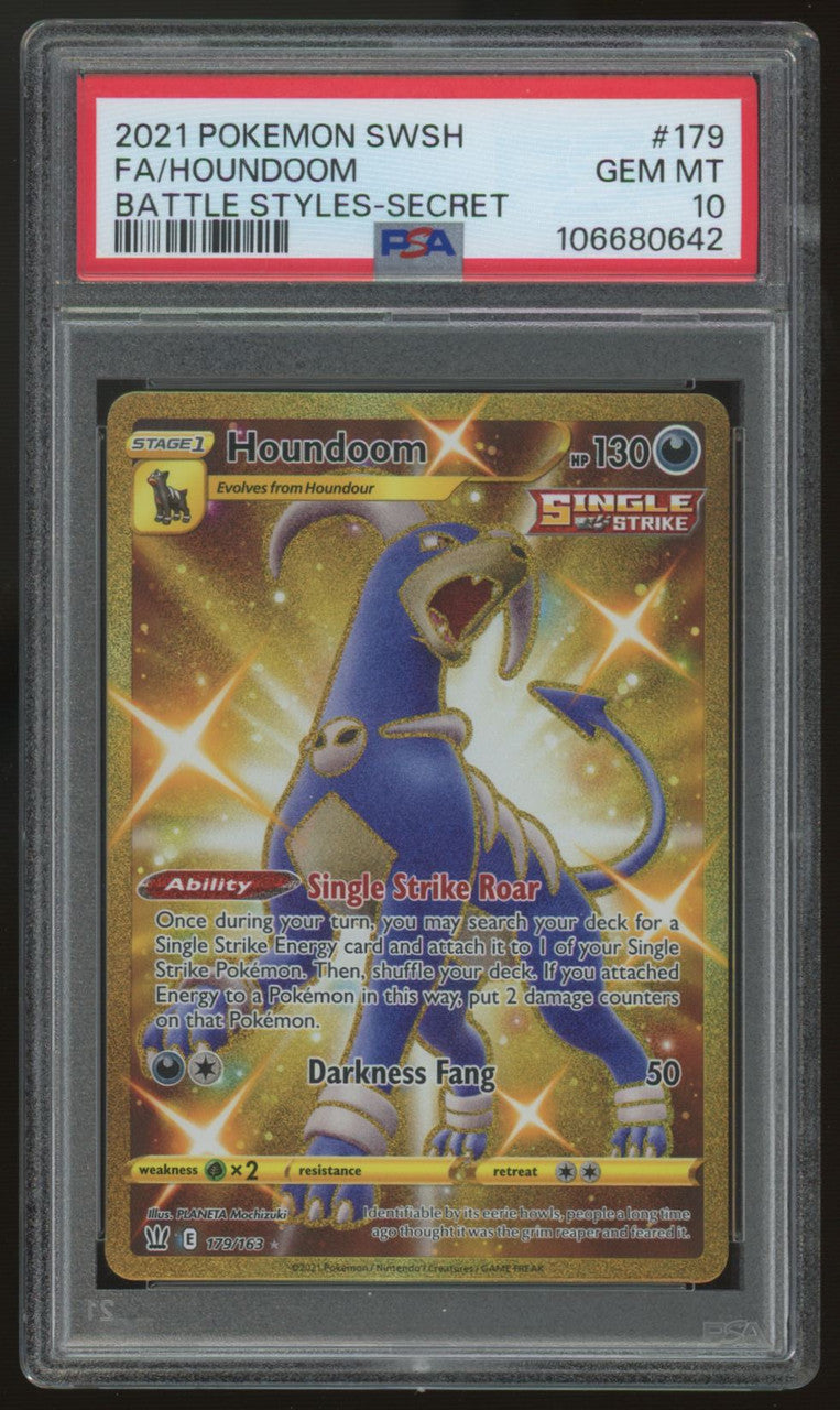 2021 Pokemon Houndoom Battle Styles Secret #179 PSA 10