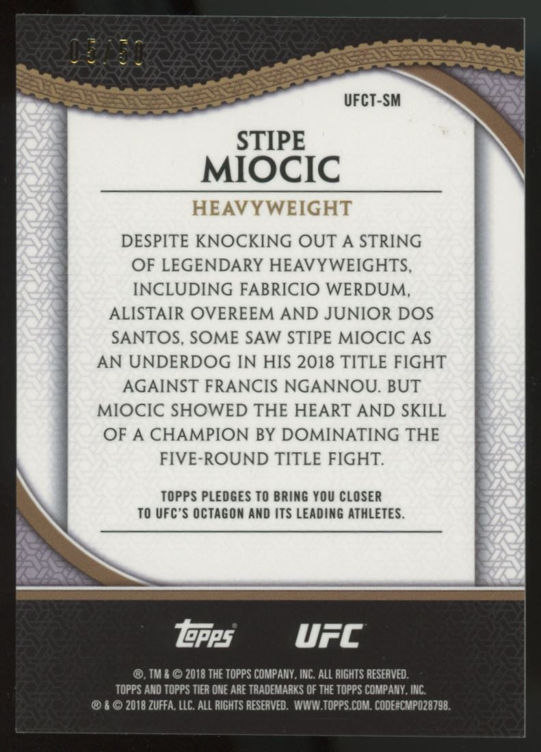 2018 Topps Tier One UFC Stipe Miocic Pulsar Refractor /50 #UFCT-SM