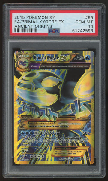 2015 Pokemon Primal Kyogre EX Ancient Origins Full Art #96 PSA 10