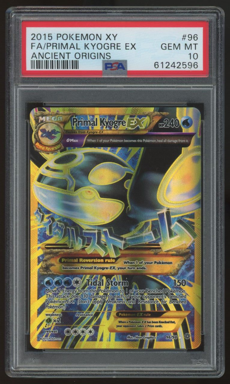 2015 Pokemon Primal Kyogre EX Ancient Origins Full Art #96 PSA 10