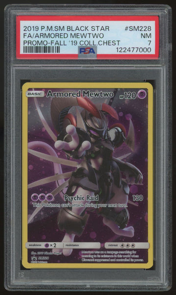 2019 Pokemon Armored Mewtwo Collector Chest Promo #SM228 PSA 7