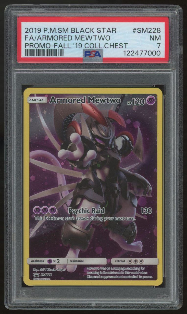 2019 Pokemon Armored Mewtwo Collector Chest Promo #SM228 PSA 7