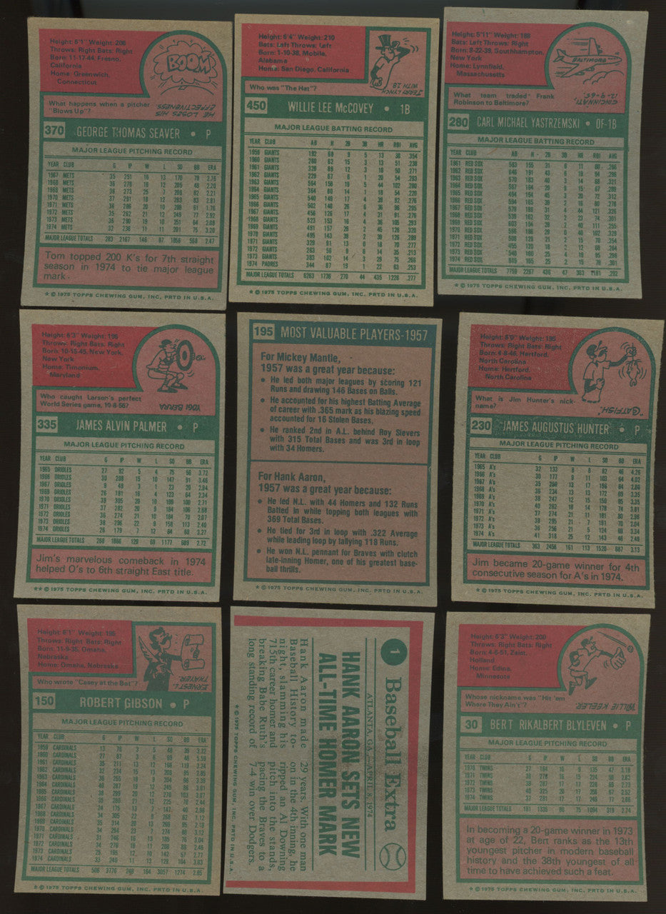 1975 Topps Baseball Complete Set (660) VG-EX Overall