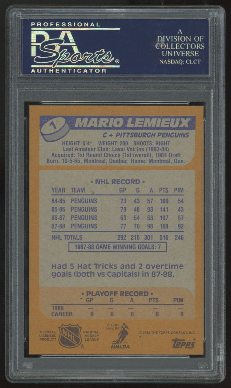 1988-89 Topps Mario Lemieux #1 PSA 9
