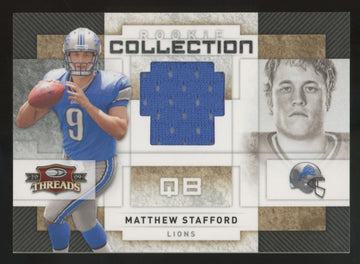 2009 Donruss Threads Matthew Stafford RC Rookie Collection Patch /500 #10