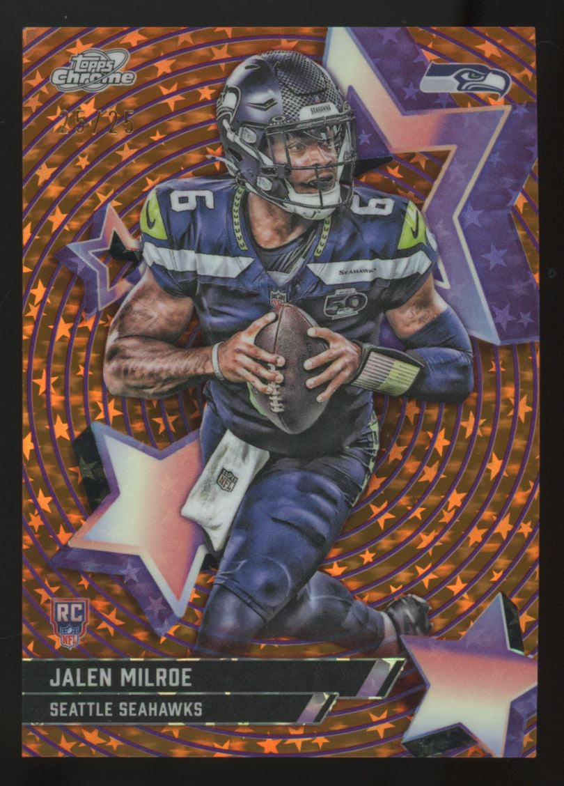 2025 Topps Chrome Cosmic Jalen Milroe RC Orange Starfractor /25 #SF-85