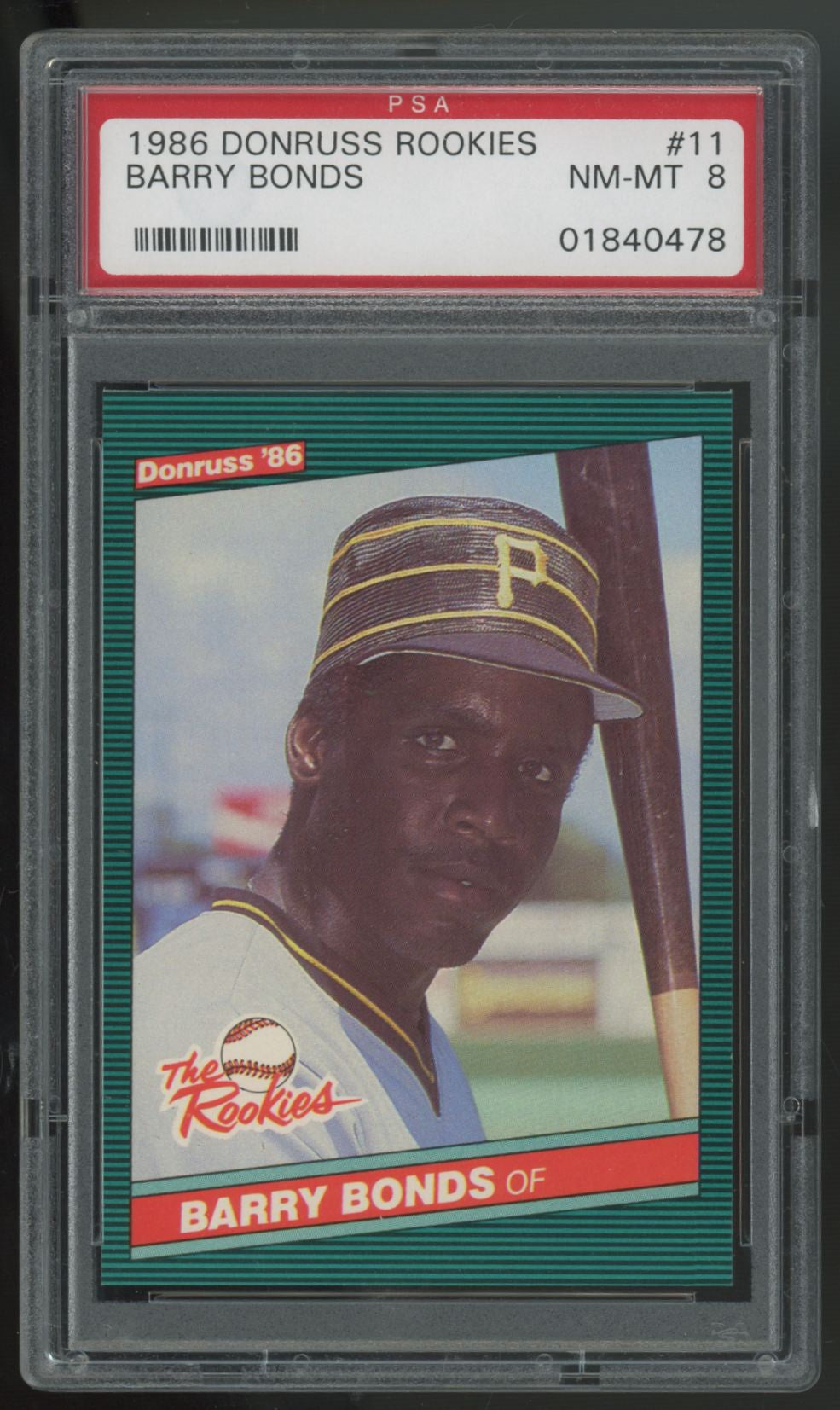 1986 Donruss Rookies Barry Bonds RC #11 PSA 8 *478