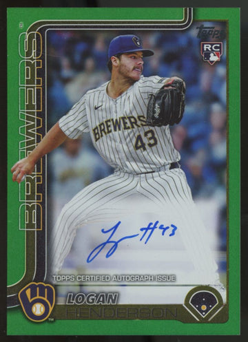 2025 Topps Update Logan Henderson RC Real Ones Green Foil Auto /99 #US137