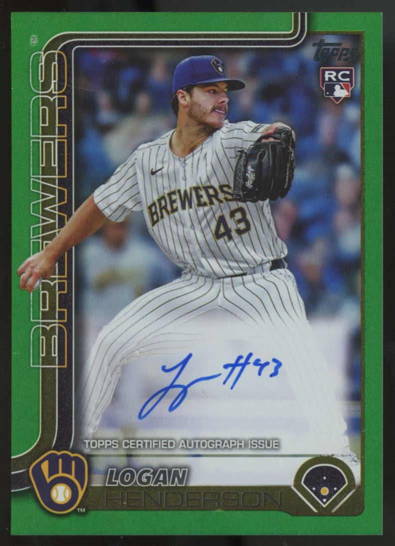2025 Topps Update Logan Henderson RC Real Ones Green Foil Auto /99 #US137