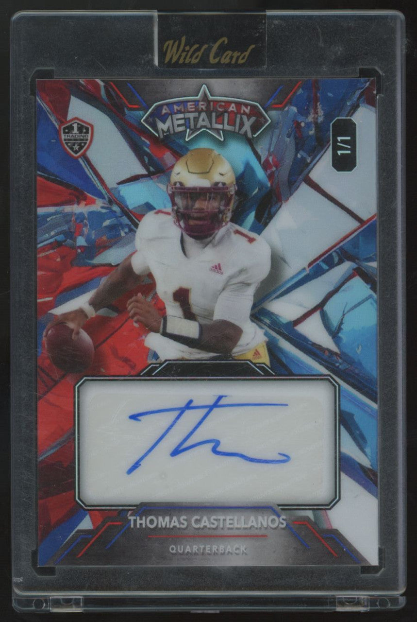 2023 Wild Card American Metallix Thomas Castellanos Red/Blue Auto 1/1 #WMG-TCA
