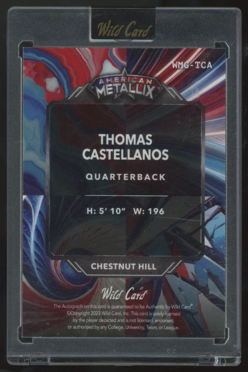 2023 Wild Card American Metallix Thomas Castellanos Red/Blue Auto 1/1 #WMG-TCA