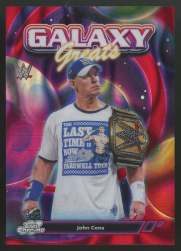 2026 Topps Chrome Cosmic WWE John Cena Greats Red Flare Refractor /5 #GG-11
