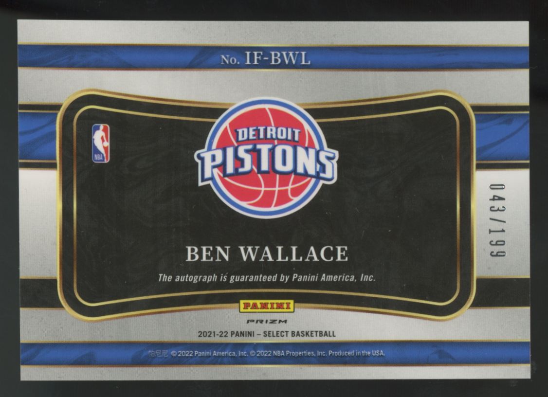 2021-22 Panini Select Ben Wallace Silver In Flight Auto /199 #IF-BWL