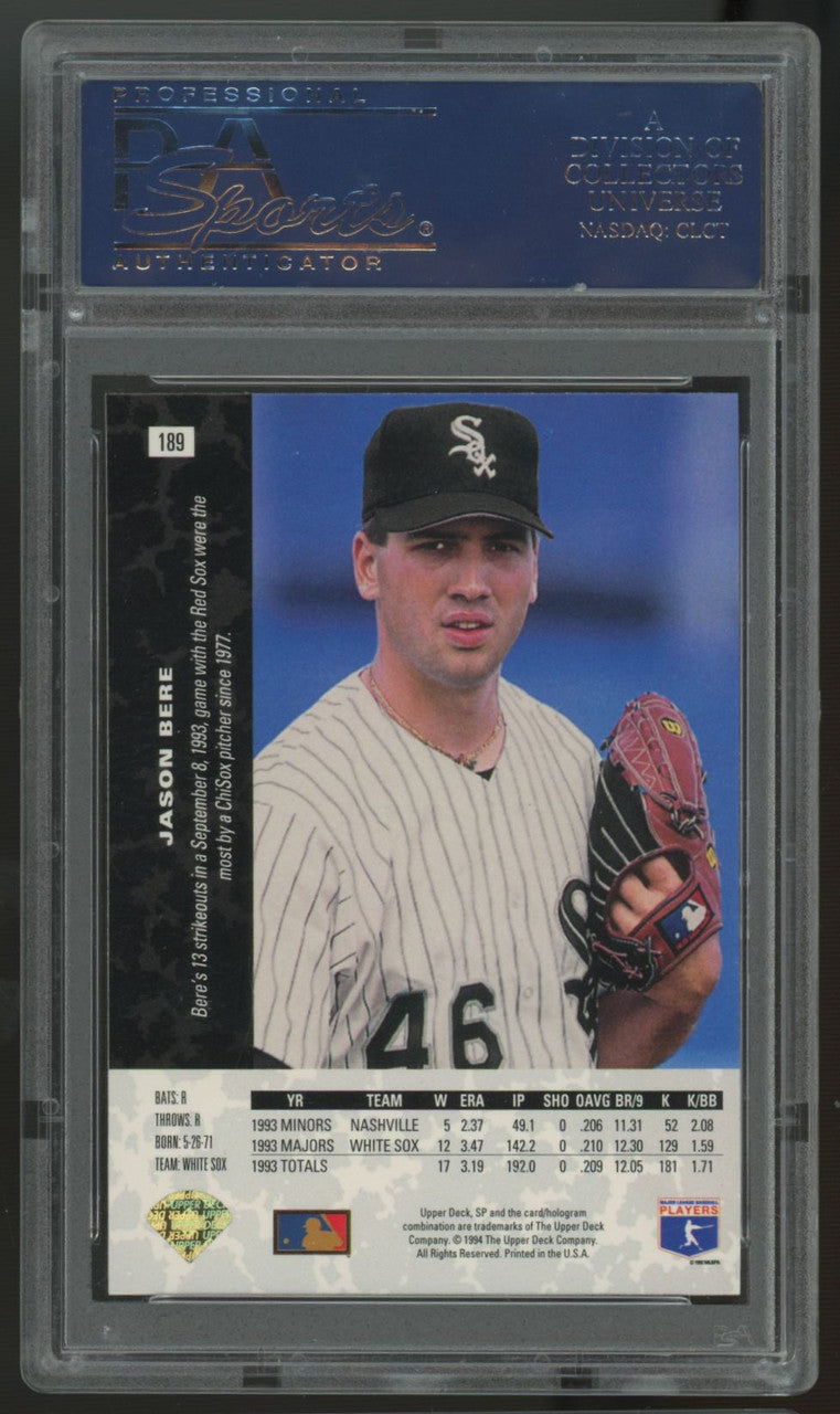 1994 Upper Deck SP Jason Bere #189 PSA 10