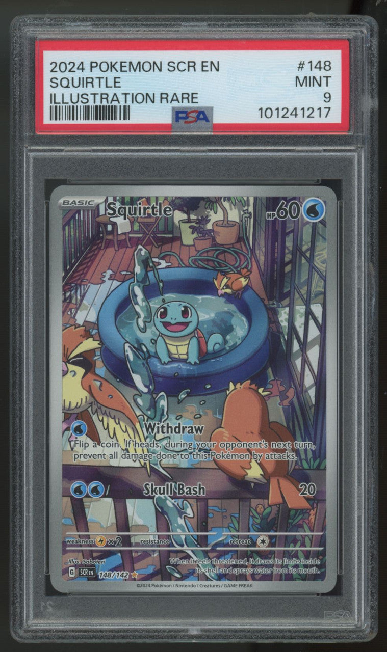 2024 Pokemon Squirtle Stellar Crown Illustration Rare #148 PSA 9