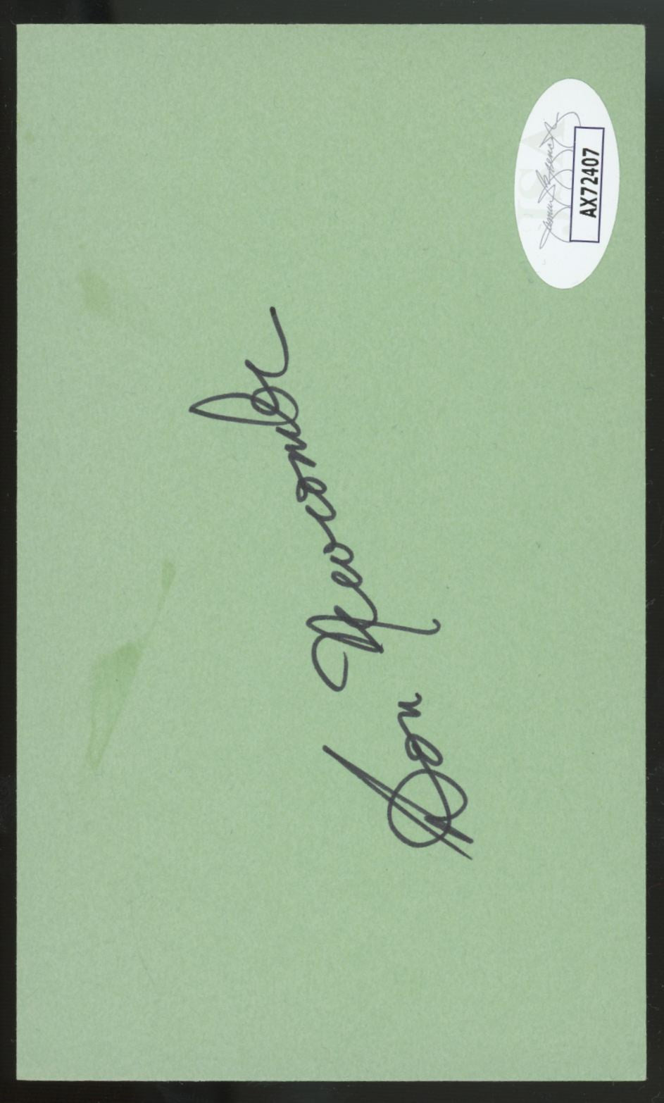 Don Newcombe Signed Autographed Index Card JSA Authentic