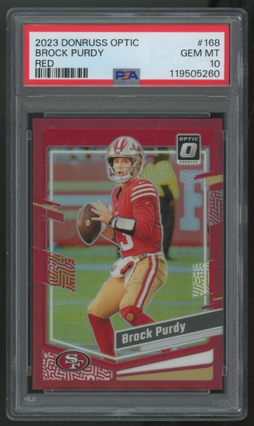 2023 Donruss Optic Brock Purdy Red Prizm /99 #168 PSA 10