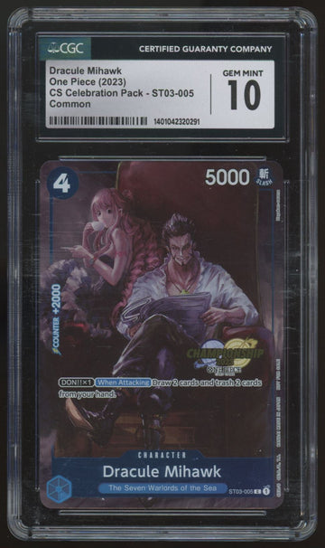 2023 One Piece Dracule Mihawk Celebration Pack #ST03-005 CGC 10