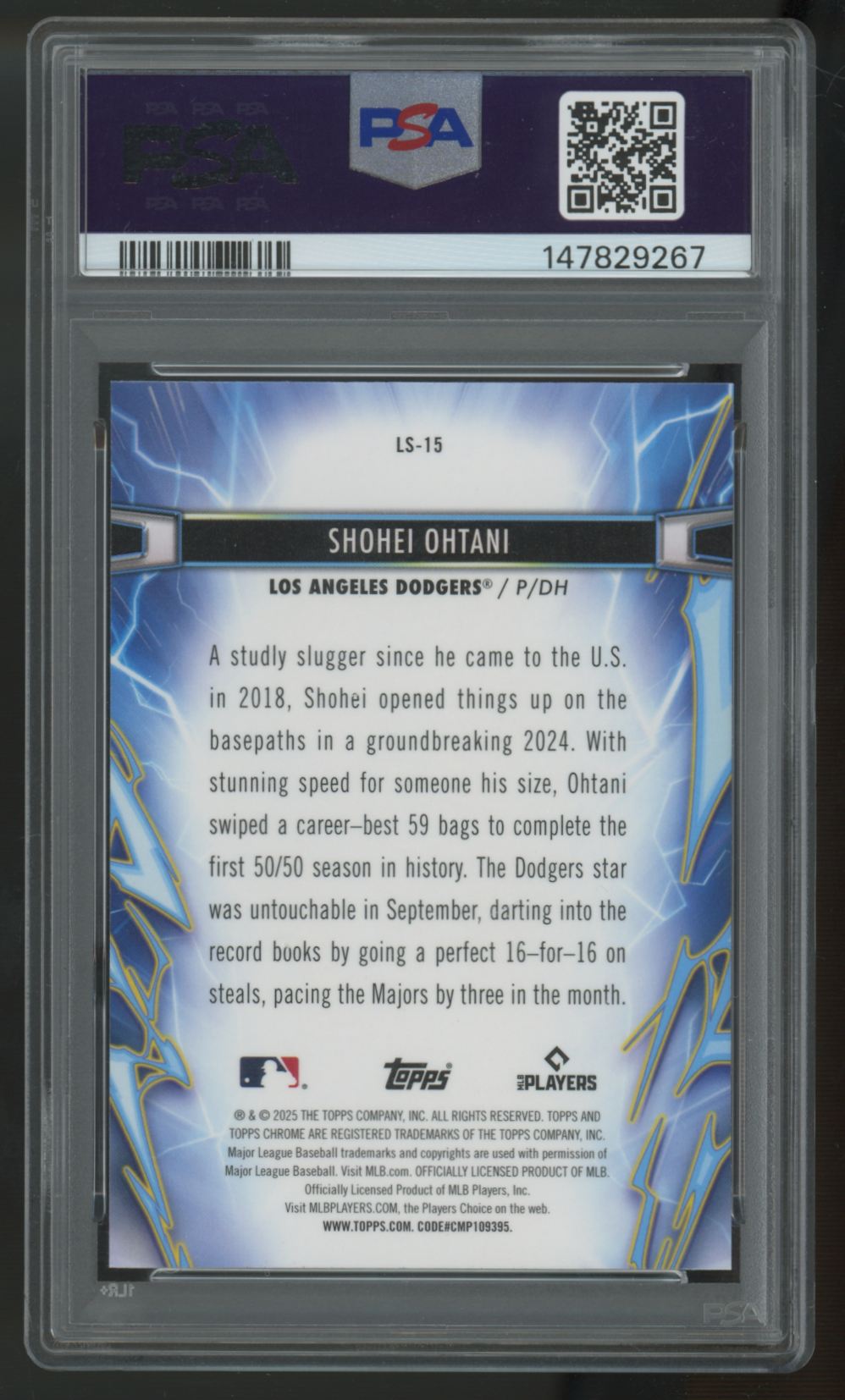 2025 Topps Chrome Cosmic Shohei Ohtani Lightspeed #LS-15 PSA 9