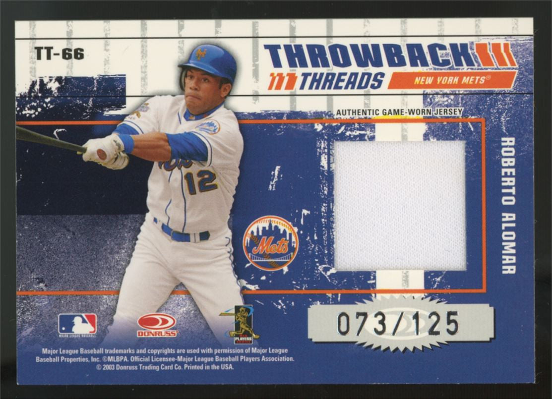 2003 Donruss Elite Piazza/Alomar Throwback Threads Dual Patch /125 #TT-66