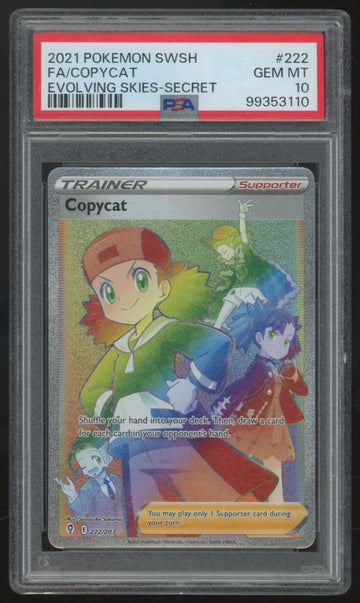 2021 Pokemon Copycat Evolving Skies Secret Rare #222 PSA 10