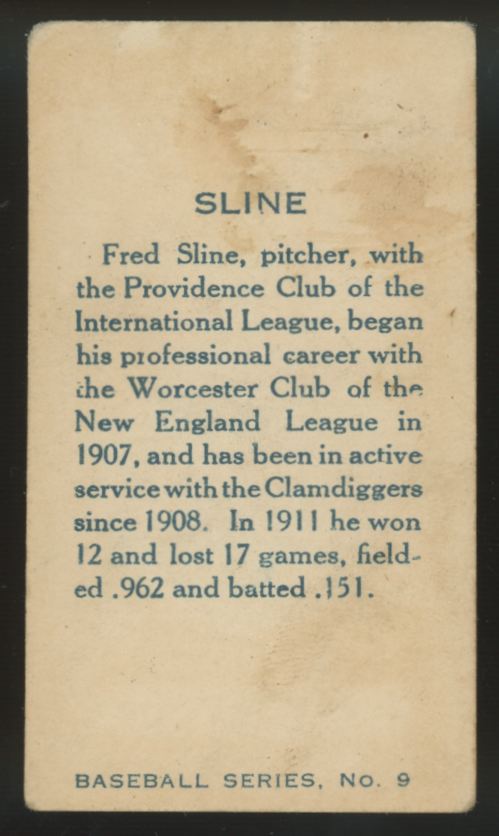 1912 C46 Imperial William Sline #9 VG-VG/EX