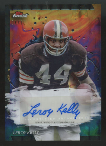 2024 Topps Finest Leroy Kelly Oil Spill Refractor Auto /10 #FA-LK