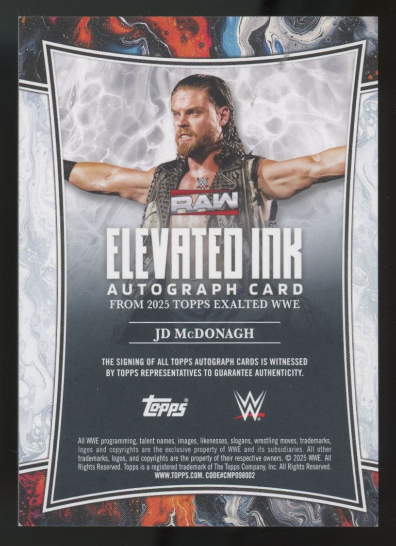 2025 Topps Exalted WWE JD McDonagh Elevated Ink Auto #ELI-JDM