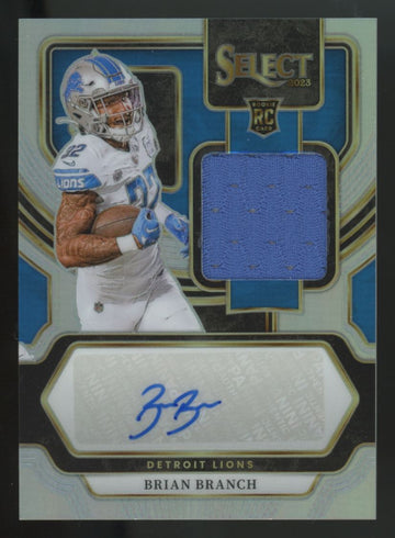 2023 Panini Select Brian Branch RC Silver Patch Auto RPA /199 #RSM-BBR