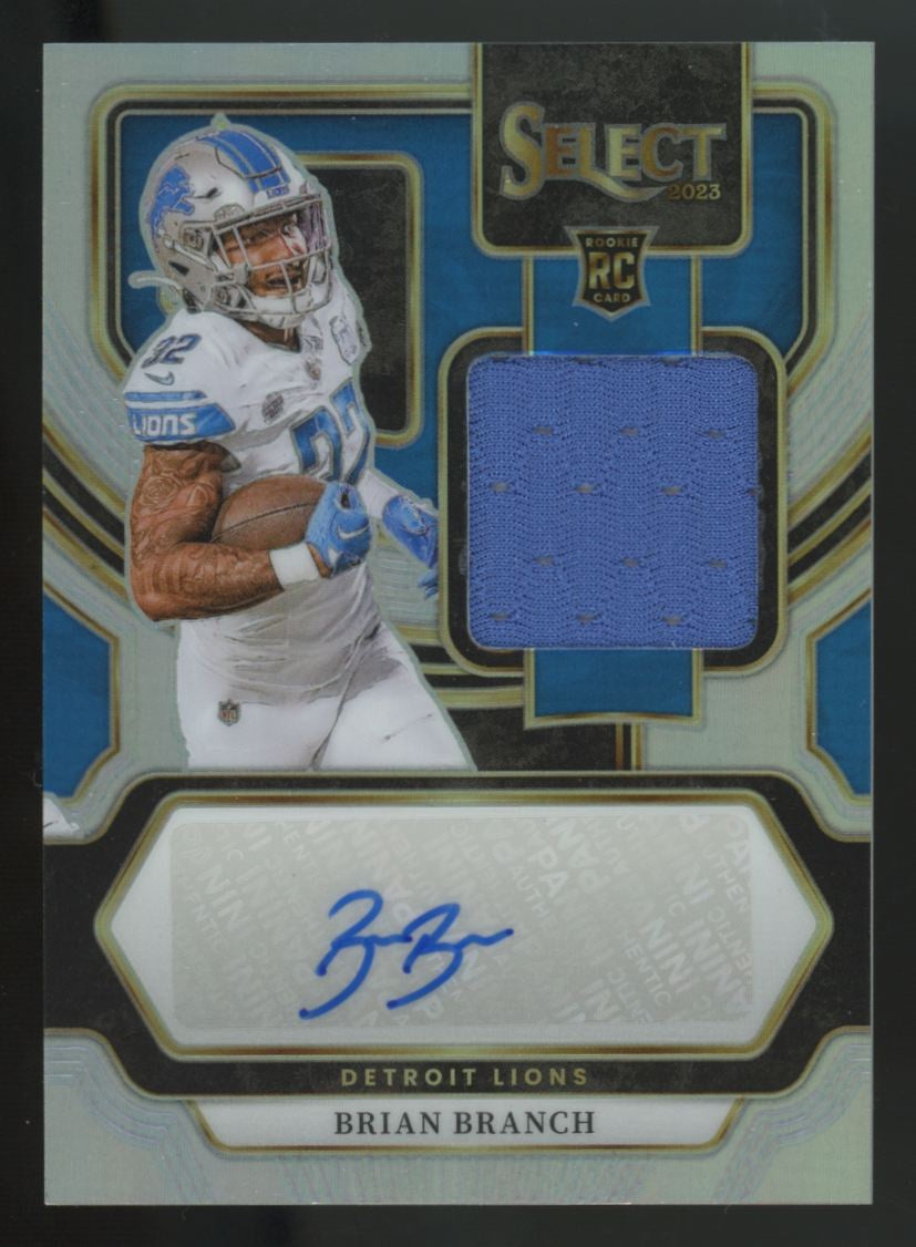 2023 Panini Select Brian Branch RC Silver Patch Auto RPA /199 #RSM-BBR