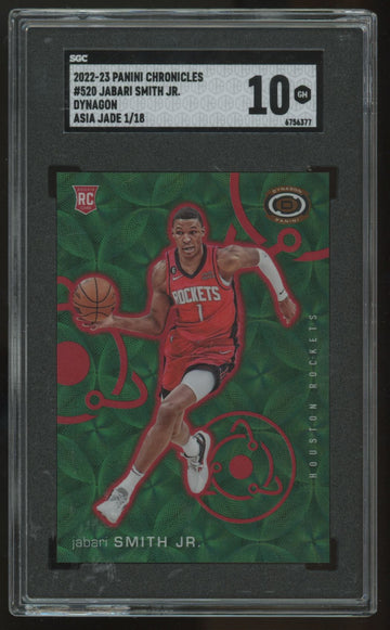 2022-23 Panini Chronicles Jabari Smith Jr. RC Dynagon Asia Jade /18 #520 SGC 10