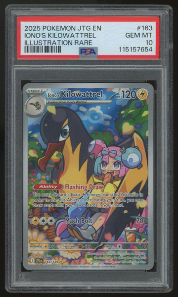 2025 Pokemon Iono's Kilowattrel Journey Together IR #163 PSA 10