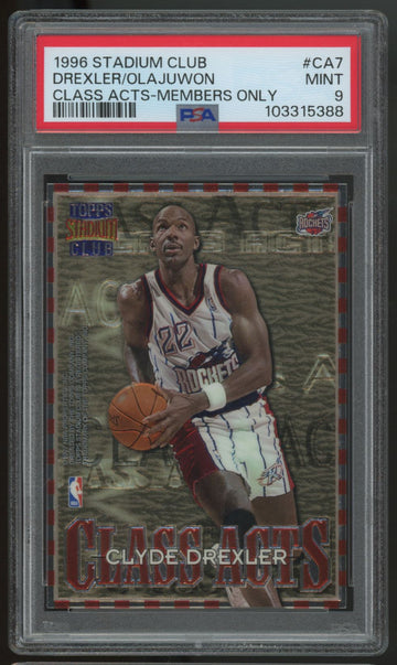 1996-97 Stadium Club Drexler Olajuwon Class Acts Members Only #CA7 PSA 9