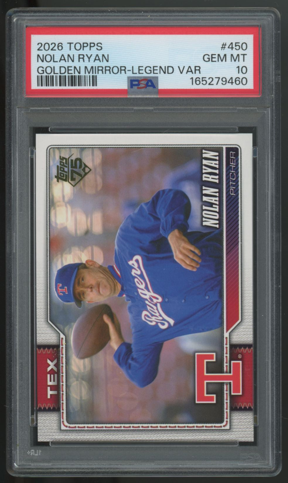 2026 Topps Nolan Ryan Golden Mirror Legend Variation SSP #450 PSA 10