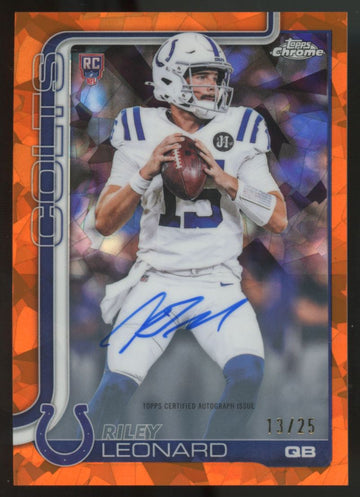 2025 Topps Chrome Sapphire Riley Leonard RC Orange Auto /25 #RA-RL