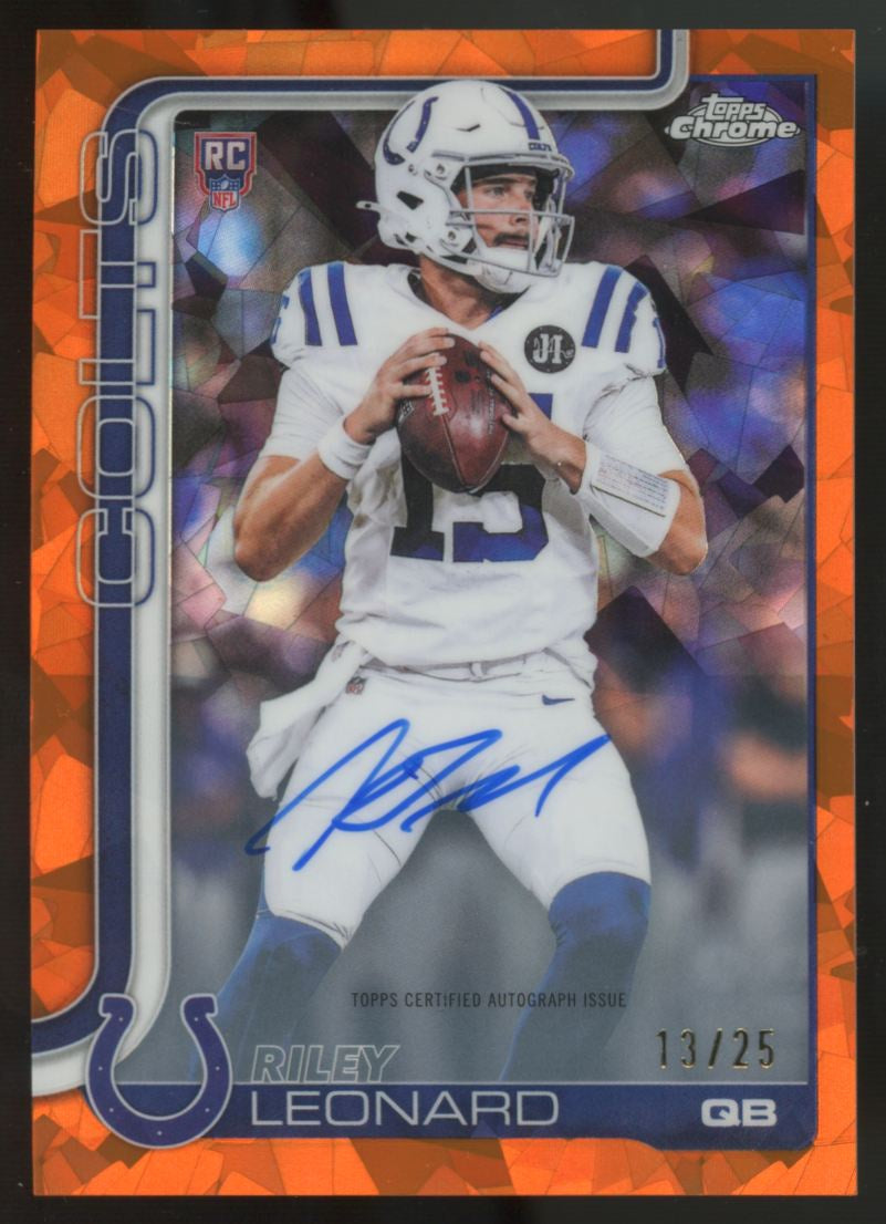2025 Topps Chrome Sapphire Riley Leonard RC Orange Auto /25 #RA-RL