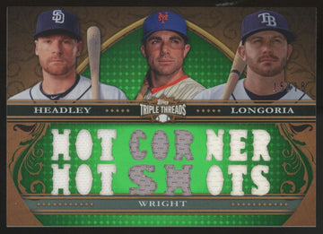 2013 Topps Triple Threads Longoria/Wright Emerald Combo Relic /18 #TTRC-HWL