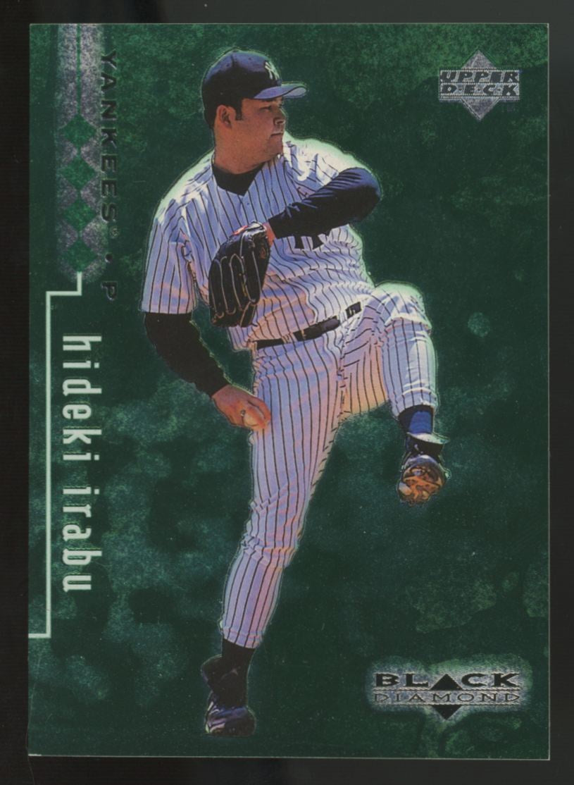 1999 Upper Deck Black Diamond Hideki Irabu Quad Diamond Green Foil /150 #57